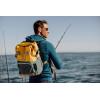 Picnic TIME OTG Roll-Top Cooler Backpack, Modern Backpack Cooler with 42-Can Capacity, Fully Insulated Outdoor Bag with Water Resistant Interior, Pockets, Straps, and Bottle Opener, (Black)(Mustard Yellow With Gray & Blue Accents)