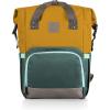 Picnic TIME OTG Roll-Top Cooler Backpack, Modern Backpack Cooler with 42-Can Capacity, Fully Insulated Outdoor Bag with Water Resistant Interior, Pockets, Straps, and Bottle Opener, (Black)(Mustard Yellow With Gray & Blue Accents)