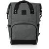 Picnic TIME OTG Roll-Top Cooler Backpack, Modern Backpack Cooler with 42-Can Capacity, Fully Insulated Outdoor Bag with Water Resistant Interior, Pockets, Straps, and Bottle Opener, (Black)(Mustard Yellow With Gray & Blue Accents)