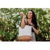 Picnic TIME Pico Willow & Canvas Insulated Lunch Bag, Small Picnic Basket, Beach Tote Bag (Natural Canvas & Wicker)