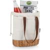 Picnic TIME Pico Willow & Canvas Insulated Lunch Bag, Small Picnic Basket, Beach Tote Bag (Natural Canvas & Wicker)