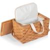 Picnic TIME Poppy Personal Picnic Basket – Insulated Lunch Bag – Retro Lunch Box, (Beige)