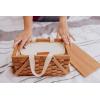 Picnic TIME Poppy Personal Picnic Basket – Insulated Lunch Bag – Retro Lunch Box, (Beige)