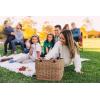 Picnic TIME Terrabella Handwoven Picnic Basket, Earth Friendly Basket, Made from Recycled Materials, Upcycled Picnic Basket, (Beige)