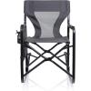 Picnic TIME Woodland Rocking Camping Chair with Storage Caddy, Camp Chair for Adults, (Charcoal Gray)