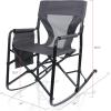 Picnic TIME Woodland Rocking Camping Chair with Storage Caddy, Camp Chair for Adults, (Charcoal Gray)