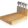 TOSCANA – a Picnic Time brand Asiago Cheese Board and Knife Set, Charcuterie Board Set, Wood Cutting Board with Cheese Knives, (Parawood)