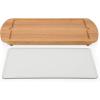 TOSCANA – a Picnic Time brand Billboard Glass Top Cheese Board, Serving Platter, Cheese Boards Charcuterie Boards, (Parawood)