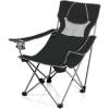 Campsite Camping Chair, Picnic Chair, Outdoor Folding Chair with Carry Bag, Beach Chair(Black/Grey)