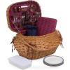 Highlander Picnic Basket, (Red & Blue Tartan Pattern)
