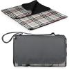 ONIVA – a Picnic Time Brand – Blanket Tote XL Outdoor Picnic Blanket – Beach Blanket – Camping Blanket(Carnaby Street Collection – Gray With Blue & Red Accents)