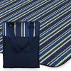 ONIVA – a Picnic Time brand – Vista Outdoor Picnic Blanket & Tote – Beach Blanket – Camping Blanket, (Navy with Red Check)(Navy/Lime Stripes)