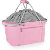 ONIVA – a Picnic Time brand Metro Shopping Basket – Insulated Picnic Basket – Collapsible Market Basket – Utility Tote Cooler Bag(Pink)