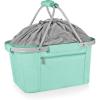 ONIVA – a Picnic Time brand Metro Shopping Basket – Insulated Picnic Basket – Collapsible Market Basket – Utility Tote Cooler Bag(Teal)
