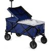 PICNIC TIME Brand Adventure Wagon Elite Folding Wagon With Table Top Lid & Soft Cooler Liner(Navy/Gray)