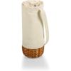 PICNIC TIME Malbec Insulated Canvas and Willow Wine Bottle Basket, Fully Insulated Wine Bag, Durable Bottle Carrier Bag for Gifts and Travel with Steamed Handwoven Willow, (Beige Canvas)
