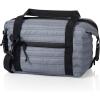 PICNIC TIME Midday Quilted Washable Insulated Lunch Bag, Expandable Stylish Soft Cooler Bag, Portable Cooler Lunchbox with Detachable Carrying Shoulder Strap and Zipper Closure, (Gray)