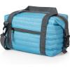 PICNIC TIME Midday Quilted Washable Insulated Lunch Bag, Expandable Stylish Soft Cooler Bag, Portable Cooler Lunchbox with Detachable Carrying Shoulder Strap and Zipper Closure, (Navy Blue)(Sky Blue)