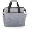 PICNIC TIME On The Go Lunch Bag, Stylish Soft Cooler Bag, Expandable Insulated Lunch Box, Portable Cooler Lunchbox with Dual Compartment Design and Velcro Side Straps, (Heathered Gray)(Heathered Gray)