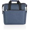 PICNIC TIME On The Go Lunch Bag, Stylish Soft Cooler Bag, Expandable Insulated Lunch Box, Portable Cooler Lunchbox with Dual Compartment Design and Velcro Side Straps, (Heathered Gray)(Navy Blue)