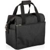 PICNIC TIME On The Go Lunch Bag, Stylish Soft Cooler Bag, Expandable Insulated Lunch Box, Portable Cooler Lunchbox with Dual Compartment Design and Velcro Side Straps, (Heathered Gray)(Black)