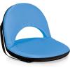 PICNIC TIME Oniva Portable Reclining Stadium Seat with Back Support, Folding Bleacher Chairs with Back and Cushion, Thick Padded Bench Seat and Armrest, Includes Six Backrest Positions(Light Blue)