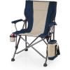 PICNIC TIME Outlander XL Heavy Duty Folding Camping Chair with Insulated Cooler, Oversized Portable Lawn, Beach & Camp Chair with Cup Holder, Storage Pocket, Carry Bag, 400 lb Capacity (Navy Blue)(Navy Blue  X-large – 400 Lb Weight Capacity)