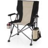 PICNIC TIME Outlander XL Heavy Duty Folding Camping Chair with Insulated Cooler, Oversized Portable Lawn, Beach & Camp Chair with Cup Holder, Storage Pocket, Carry Bag, 400 lb Capacity (Navy Blue)(Black  X-large – 400 Lb Weight Capacity)