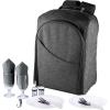PICNIC TIME PT-Colorado Picnic Backpack, Modern Backpack Cooler with Deluxe Set for 2, Fully Insulated Cooler Bag with 20-can Capacity for Beach, Hiking, and Outdoors(Gray)