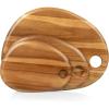PICNIC TIME Pebble Acacia Charcuterie Board 18″ x 15″, Wood Serving Platter for Food Display, Serving Tray for Party, Cutting Board with Cutout Design, Multi-purpose Food Tray, (Natural Acacia)(Set of 3)