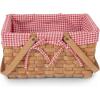 PICNIC TIME Piccola Picnic Basket, Picnic Basket, Wicker Basket, (Red & White Gingham)(Empty Basket)