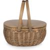 PICNIC TIME Sequoia Picnic Basket with Cooler Compartment, Woven Picnic Basket with Removeable Cooler Bag, Vintage Wicker Picnic Basket, (Beige)