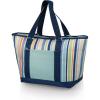 PICNIC TIME Topanga Tote Cooler Bag, Versatile Insulated Cooler Bag with 24-Can Capacity, Soft Insulated Tote with Water-Resistant Interior Liner, Long Straps, and Exterior Pocket, (Red)(St. Tropez Collection – Sky Blue with Multi Stripe Pattern)