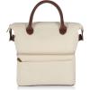 PICNIC TIME Urban Lunch Bag, Stylish Soft Cooler Bag, Expandable Insulated Lunch Box, Portable Cooler Lunchbox with Dual Compartment Design and Leatherette Handles, (Gray with Brown Accents)(Beige with Brown Accents)