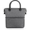 PICNIC TIME Urban Lunch Bag, Stylish Soft Cooler Bag, Expandable Insulated Lunch Box, Portable Cooler Lunchbox with Dual Compartment Design and Leatherette Handles, (Gray with Brown Accents)(Gray with Black Accents)