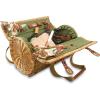 PICNIC TIME Verona Wine & Cheese Picnic Basket, Romantic English-Style Rounded Wooden Wicker Basket with Deluxe Service for 2, Fully-lined Interior and Handwoven, (Pine Green)(Pine Green)