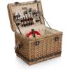 PICNIC TIME Yellowstone Picnic Baskets, Moka Collection – Brown with Beige & Red Accents, One Size