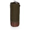 Picnic TIME Malbec Insulated Canvas and Willow Wine Bottle Basket, Wine Tote, Wine Gift Bag(Khaki Green With Beige Accents)