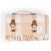 Picnic TIME, Montecito Picnic, Outdoor, and Beach Blanket with Harness, Montecito Picnic, Outdoor, and Beach Blanket with Harness, One Size, White & Taupe Windowpane(White & Taupe Windowpane)