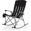 Picnic TIME Outdoor Rocking Camp Chair – XL Heavy Duty Camping Chair for Adults(Black)