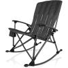 Picnic TIME Outdoor Rocking Camp Chair – XL Heavy Duty Camping Chair for Adults(Gunmetal Gray)