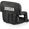 Picnic TIME Personalized Ventura Stadium Seat with Back Support, Custom Bleacher Seat, Reclining Beach Floor Chair(Black)