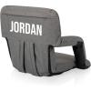 Picnic TIME Personalized Ventura Stadium Seat with Back Support, Custom Bleacher Seat, Reclining Beach Floor Chair(Heathered Gray)