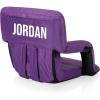 Picnic TIME Personalized Ventura Stadium Seat with Back Support, Custom Bleacher Seat, Reclining Beach Floor Chair(Purple)