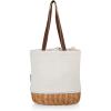 Picnic TIME Pico Willow & Canvas Insulated Lunch Bag, Small Picnic Basket, Beach Tote Bag (Natural Canvas & Wicker)