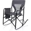 Picnic TIME Woodland Rocking Camping Chair with Storage Caddy, Camp Chair for Adults, (Charcoal Gray)