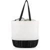 Picnic Time – A Picnic Time Brand Coronado Canvas and Willow Basket Tote(White Canvas With Black Accents)
