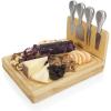 TOSCANA – a Picnic Time brand Asiago Cheese Board and Knife Set, Charcuterie Board Set, Wood Cutting Board with Cheese Knives, (Parawood)