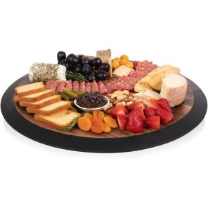 Lazy Susan Acacia Serving Tray, 18-Inch