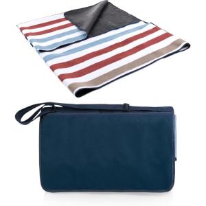 ONIVA – a Picnic Time Brand – Blanket Tote XL Outdoor Picnic Blanket – Beach Blanket – Camping Blanket(Coastal Stripes – Blue)
